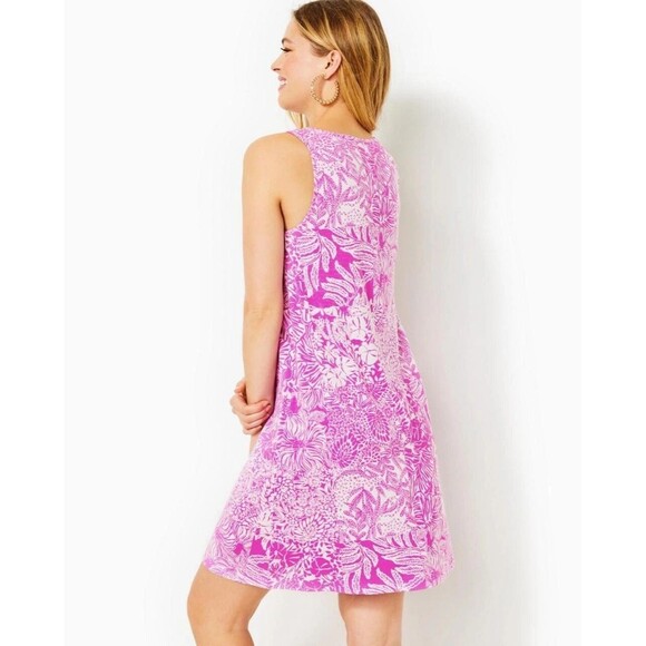 Lilly Pulitzer Lela Henley Tank Mini Dress Printed Cotton Sleeveless XL 279318 - Picture 2 of 11